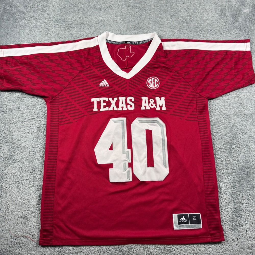 Adidas Football Jersey Men XL Maroon Texas A&M Miller 40 SEC Aggies Fan Gear